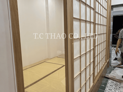 NỘI THẤT GỖ VÀ CHIẾU TATAMI TẠI TC THẢO ĐƯỢC ĐO ĐẠC- SẢN XUẤT-LẮP ĐẶT