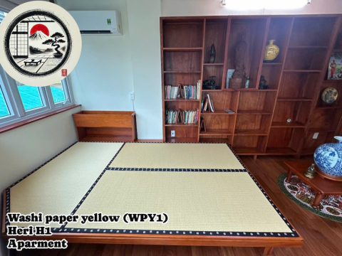 KHU VỰC THIỀN TRÀ – CHIẾU TATAMI WASHI PAPER VIỀN HOA ANH ĐÀO