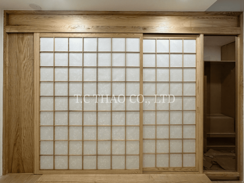 NỘI THẤT GỖ VÀ CHIẾU TATAMI TẠI TC THẢO ĐƯỢC ĐO ĐẠC- SẢN XUẤT-LẮP ĐẶT
